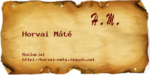 Horvai Máté névjegykártya