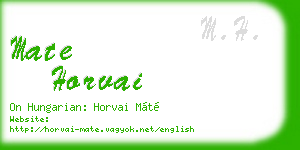 mate horvai business card