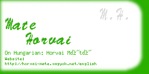 mate horvai business card